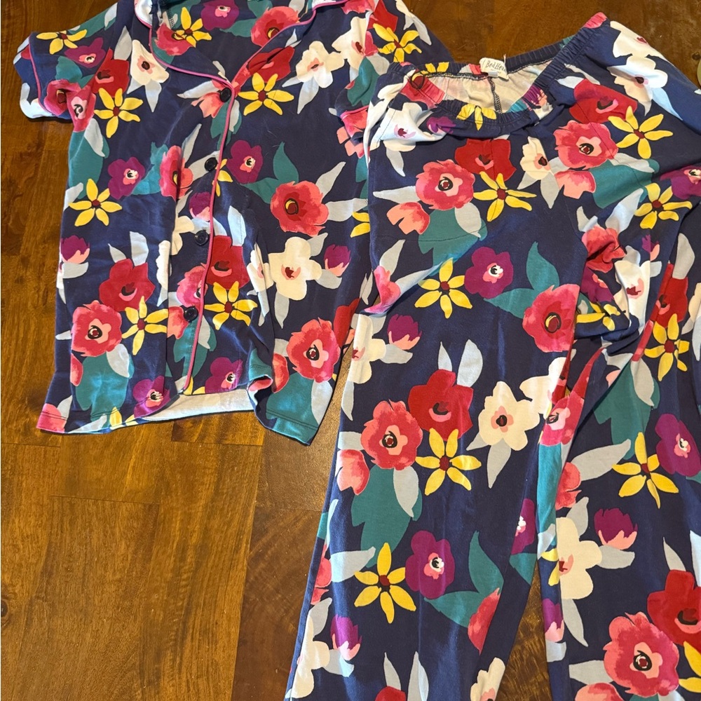 BedHead - Short Sleeve Cropped PJ Set - Painter's Floral - XS - Picture 2 of 5